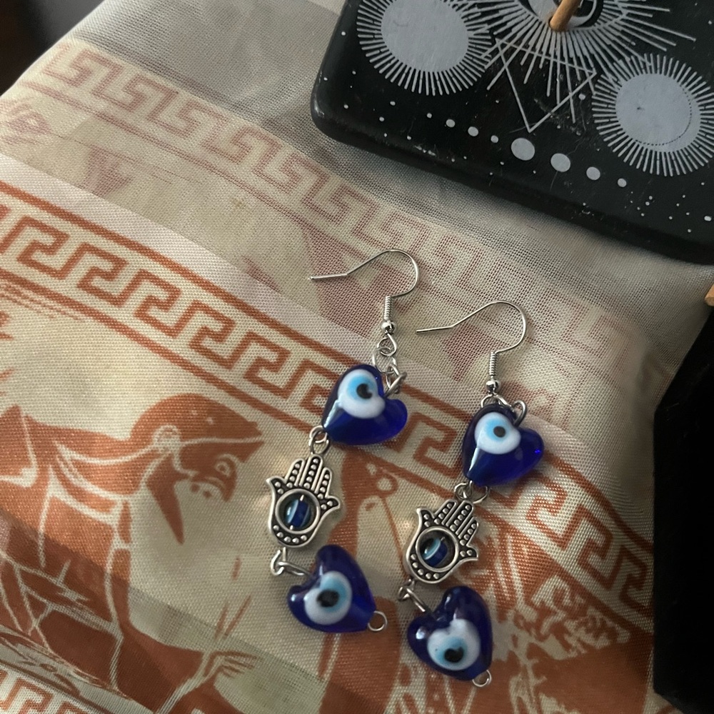 Evil eye earrings